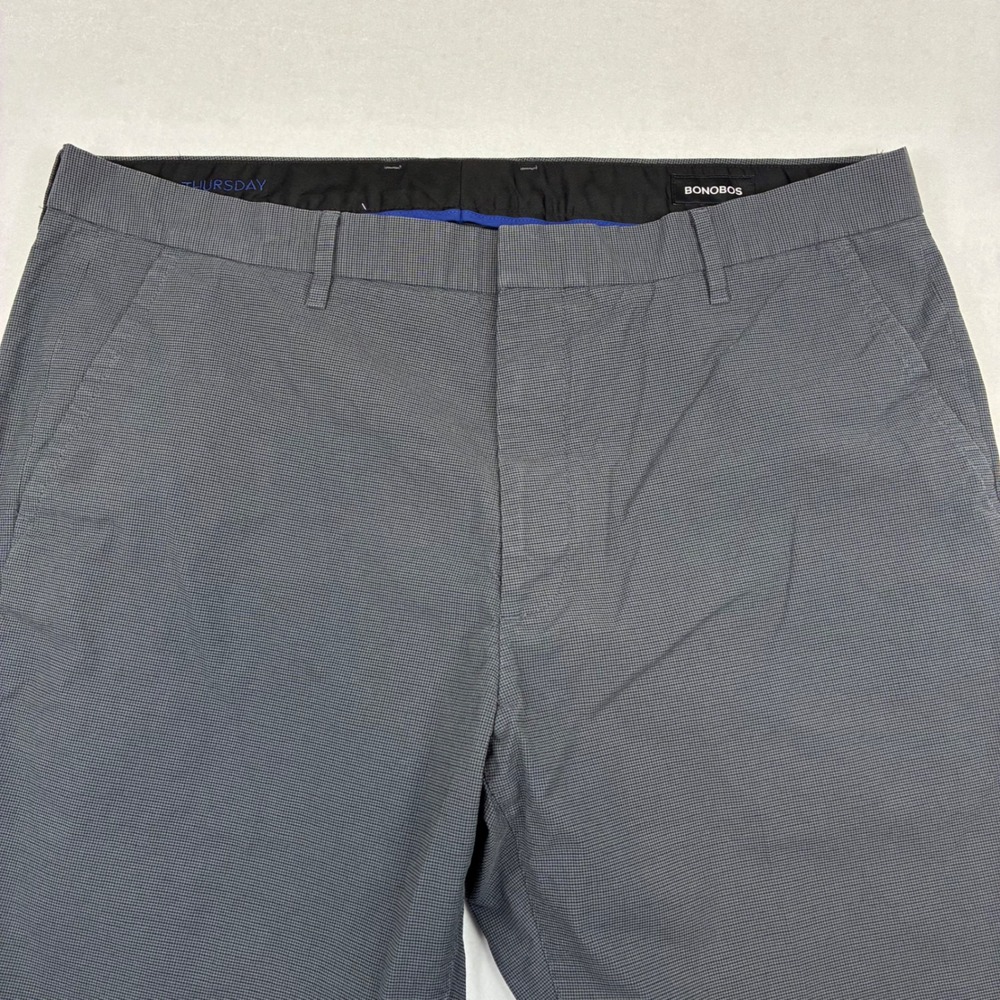Bonobos Dress Pants Men 38/32 Grey Weekday Warrior Thursday Micro Check Trousers